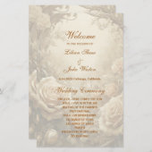 Lovely Rose Wedding Programme (Devant / Derrière)