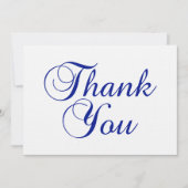 Lovely Royal Blue Calligraphy Script Bedankkaart (Voorkant)