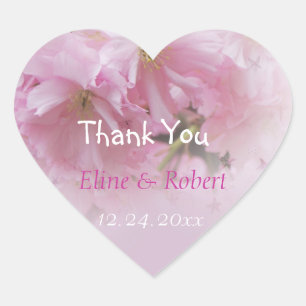 Lovely roze cherry Blossom Spring bruiloft Hart Sticker