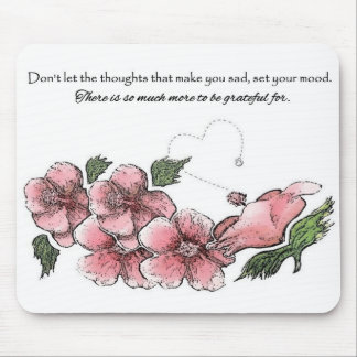 Lovely Roze Hibiscus met Quote Muismat