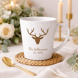 Lovely Rustic Deer Head Latte Mok
