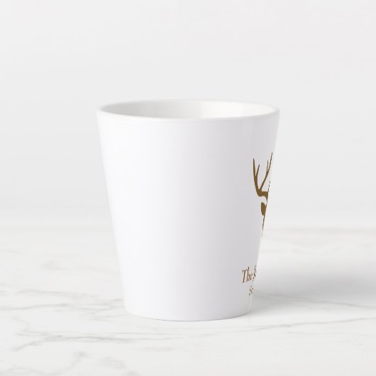 Lovely Rustic Deer Head Latte Mok (Voorkant)
