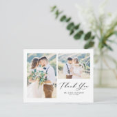 Lovely Script Black Two Photo Collage Hartelijk da Briefkaart (Staand voorkant)