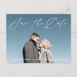 Lovely Script   Save The Date Photo Announcement Briefkaart