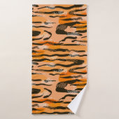 Lovely seamless tiger pattern,peach colour (Serviette de bain)