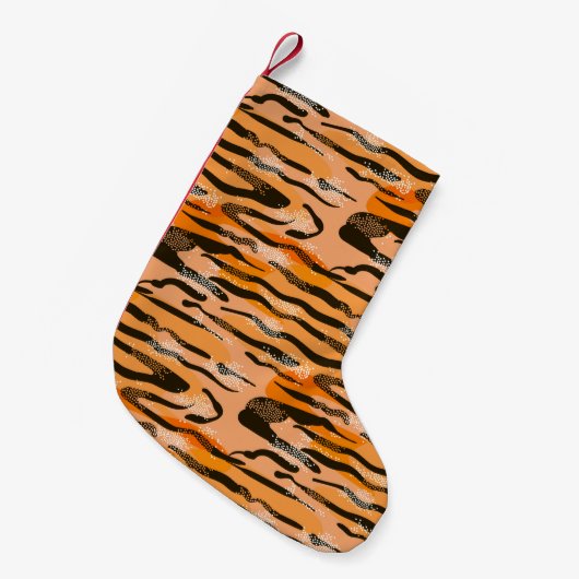 Lovely seamless tiger pattern,peach colour kleine kerstsok (Voorkant (Hangend))