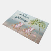 Lovely Serene Waterverf Beach Scene Deurmat (Schuin)