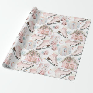 Lovely Shabby Chic Pink-kerstpatroon Cadeaupapier