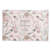 Lovely Shabby Chic Pink-kerstpatroon Kussensloop (Achterkant)