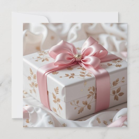 lovely silk pink gift box kaart (Voorkant)