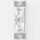 Lovely Silver White Diamond Custom Church Banners (Verticaal)