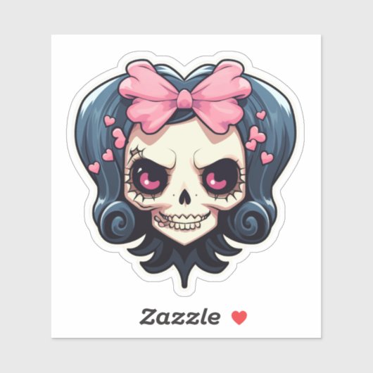 Lovely Skull Sticker (Vel)