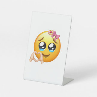 Lovely Smiling Emoji Tabletop Sign for Office  Reclamebord Met Voetstuk