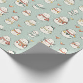 lovely snow man design cadeaupapier (Hoek)