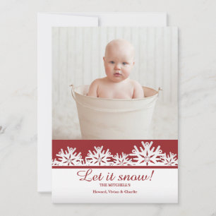 Lovely Snowflakes Photo Holiday Card Feestdagenkaart