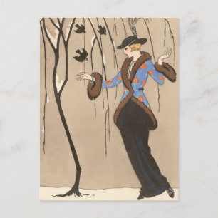 Lovely Sparrow by George Barbier Briefkaart