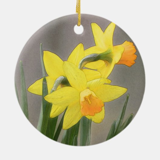 Lovely Spring Daffodils Keramisch Ornament (Achterkant)