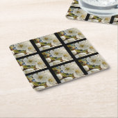 Lovely Springflower Grid Vierkante Kartonnen Onderzetter (Schuin)