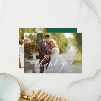 Lovely Stylish Calligraphy Wedding  Bedankkaart