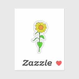 Lovely Sunflower Custom-Cut Vinyl Sticker
