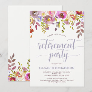 Lovely Trendy Floral Uitnodiging van de Pensioen