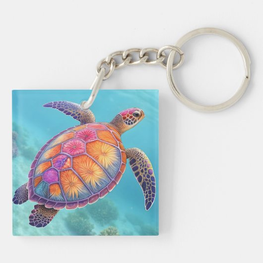 Lovely Turtle Sleutelhanger (Achterkant)