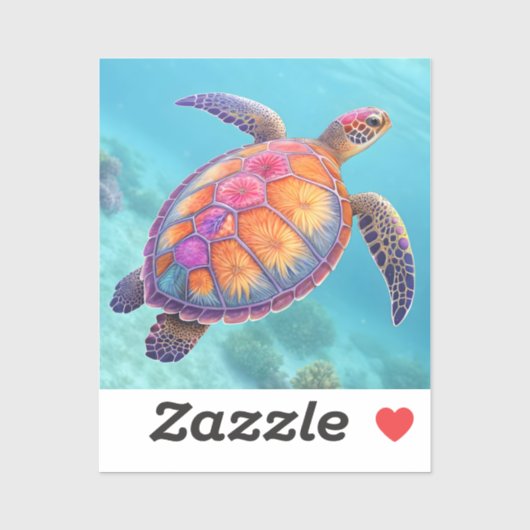 Lovely Turtle Sticker (Vel)