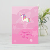 Lovely Unicorn Birthday Invitation (Debout devant)
