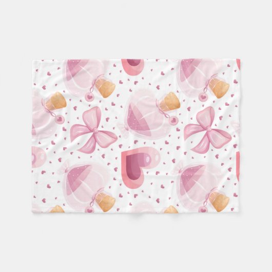Lovely Valentijnsdag Design Theme Pattern Fleece Deken (Voorkant (Horizontaal))
