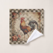 Lovely Vintage Rooster and Flowers Pattern  (Gant de toilette)