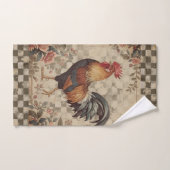 Lovely Vintage Rooster and Flowers Pattern  (Serviette à main)