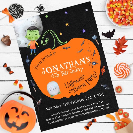 Lovely Waterverf Halloween Kinder Costume Party Kaart