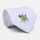 Lovely White Lilies Stropdas (Opgerold)