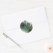 Lovely White Peacock Feather Ronde Sticker (Envelop)