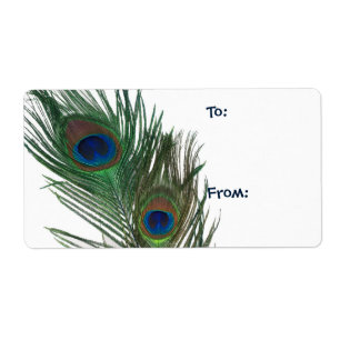 Lovely White Peacock Gift Label