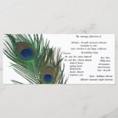 Lovely White Peacock Wedding Programme (Devant)