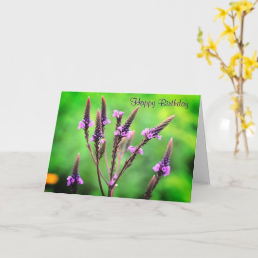 Lovely Wild Vervain Flower Birthday Kaart (Gele Bloem)