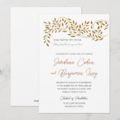 Lovely Willow Jwish Hebrew Wedding Invitation Kaart (Voorkant / Achterkant)