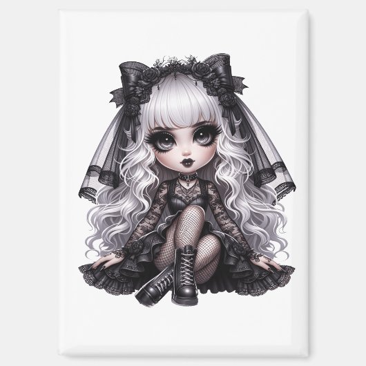 Lovely With a Dark Side Gothic Cute Magnet Magneet (Voorkant)