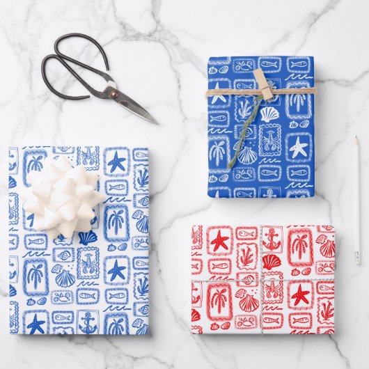 LoveNotes van het Zee Beach Ocean Modern CUSTOM Inpakpapier Vel (Voorkant)