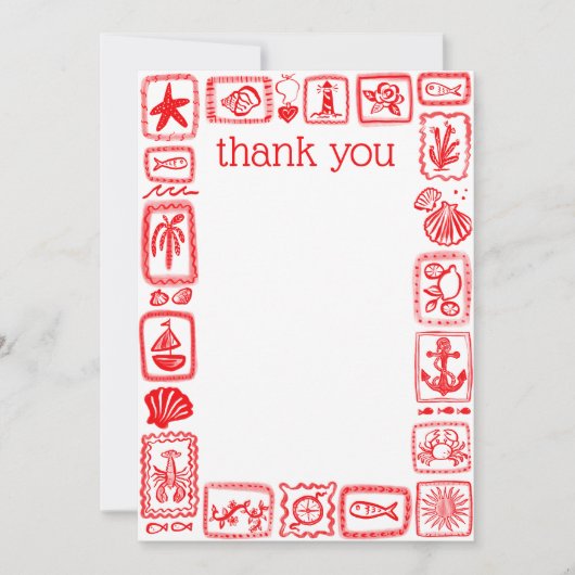 LoveNotes van het Zee Modern Schattige Vrijgezelle Bedankkaart (Voorkant)