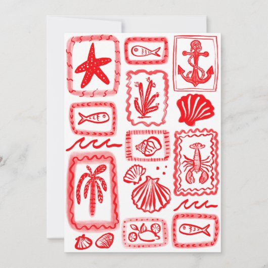 LoveNotes van het Zee Modern Schattige Vrijgezelle Bedankkaart (Achterkant)