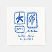LoveNotes van Zee Beach CUSTOM Wedding Verloving Servet (Voorkant)