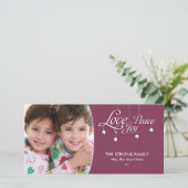 LovePeaceJoy Hanging Ornament Premium Carte photo (Debout devant)