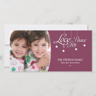 LovePeaceJoy Hanging Ornament Premium Carte photo