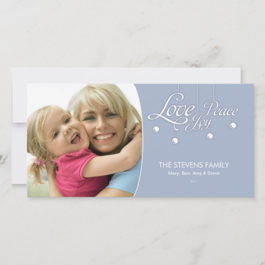 LovePeaceJoy Hanging Ornament Premium Carte photo (Devant)
