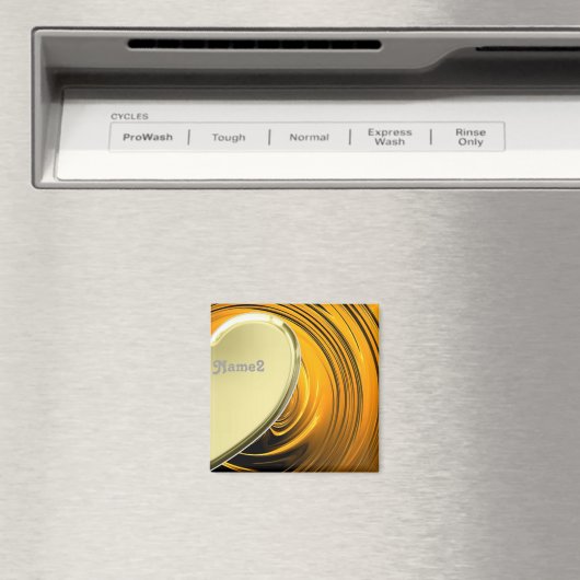 Lover2 half gouden hart magneet (Insitu (Vaatwasser))