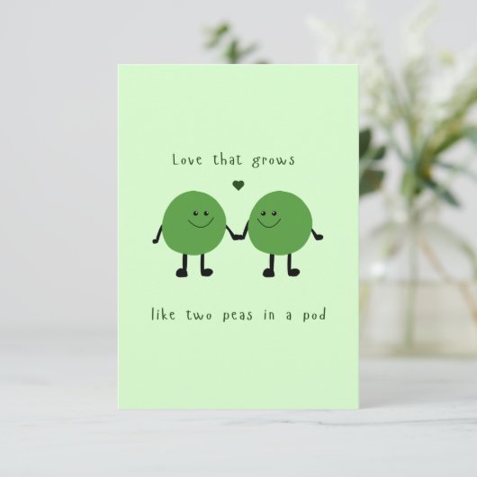 Lover Card Peas - cute two peas in a pod (Staand voorkant)