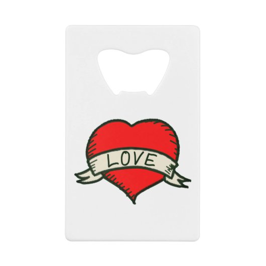 Lover Heart Shape Tekening Kredietkaart Flessenopener (Voorkant)