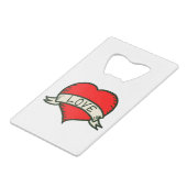 Lover Heart Shape Tekening Kredietkaart Flessenopener (Voorkant Gekanteld)